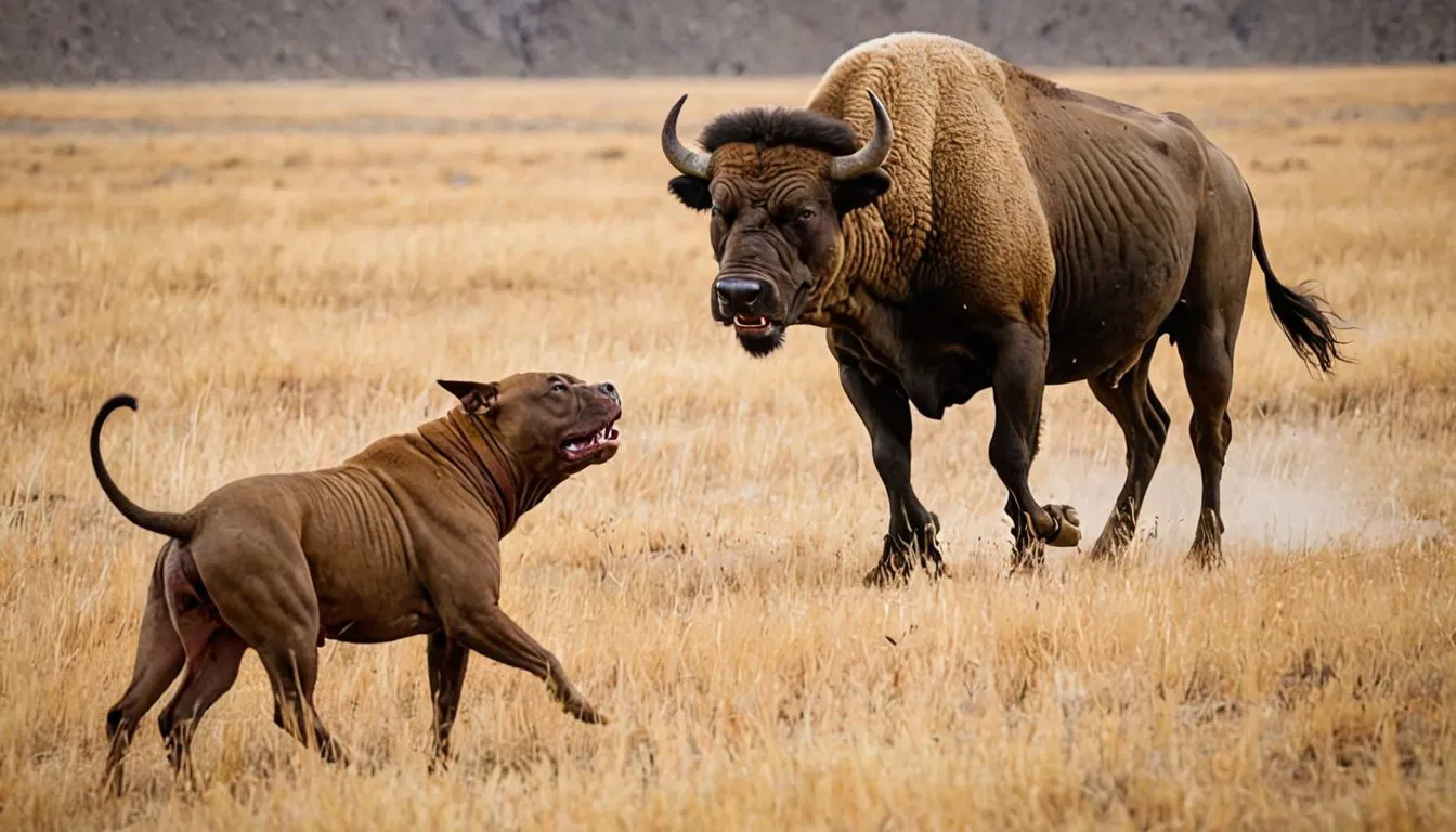 Pit Bull Attacks a Bison and Quickly Learns a Harsh Lesson