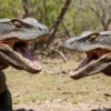 Two Komodo Dragons Engage in Fierce Battle